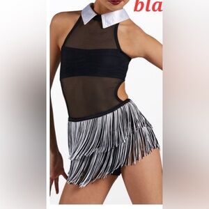 Weissman My Lovin'
D11118 Black and White Fringe Dance Costume LC
